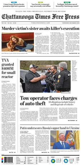 Cover of Chattanooga Times Free Press