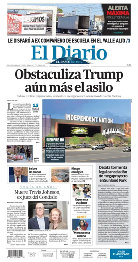 Cover of El Diario de El Paso