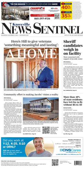 Cover of Knoxville News Sentinel