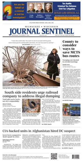 Cover of Milwaukee Journal Sentinel