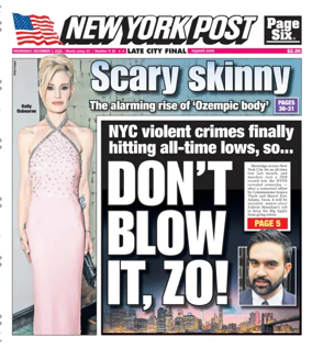 Cover of New York Post