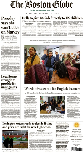 Cover of The Boston Globe