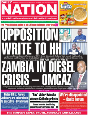 Cover of Daily Nation Newspaper