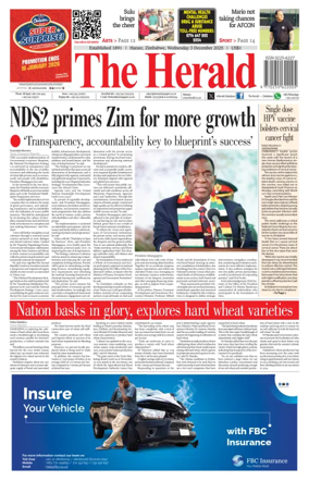 Cover of The Herald (Zimbabwe)
