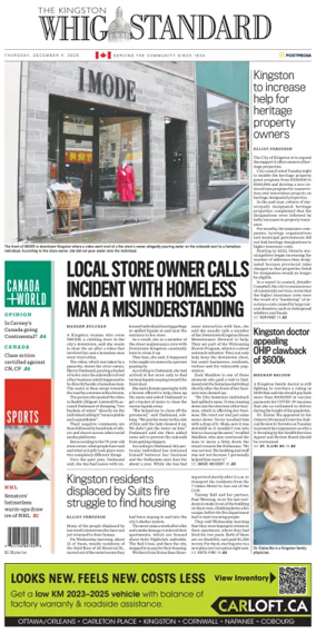 Cover of Kingston Whig-Standard