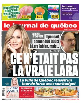 Cover of Le Journal de Quebec