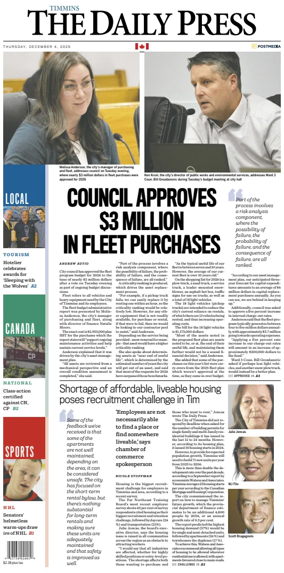 Cover of The Daily Press (Timmins)