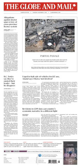 Cover of The Globe and Mail (Alberta Edition)
