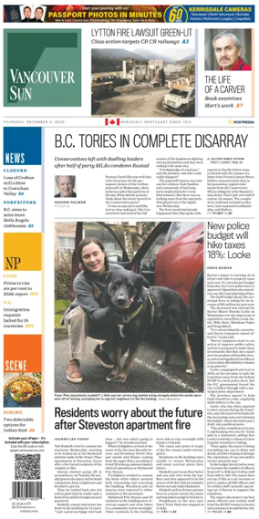 Cover of Vancouver Sun