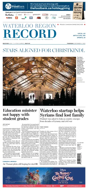 Cover of Waterloo Region Record