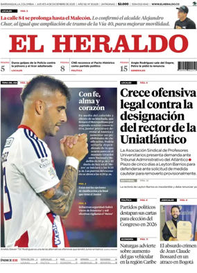 Cover of El Heraldo (Colombia)