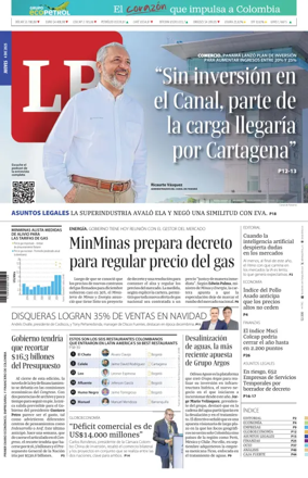 Cover of La Republica (Colombia)