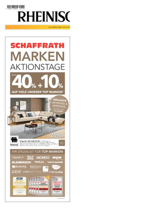 Cover of Rheinische Post - Mönchengladbach and Korschenbroich