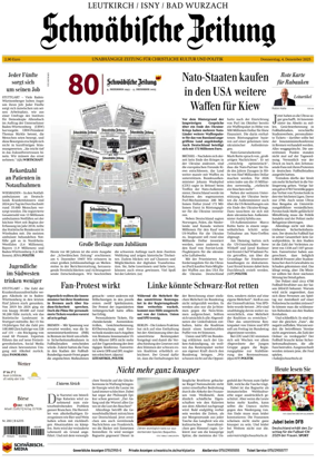 Cover of Schwaebische Zeitung (Leutkirch / Isny / Bad Wurzach)