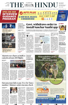 Cover of The Hindu (Delhi)