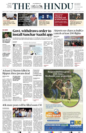 Cover of The Hindu (Hyderabad)