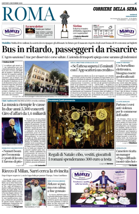 Cover of Corriere della Sera (Roma)