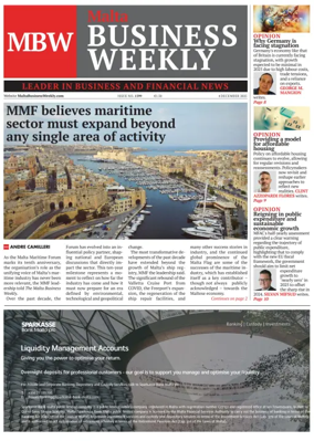 Cover of The Malta Business Weekly