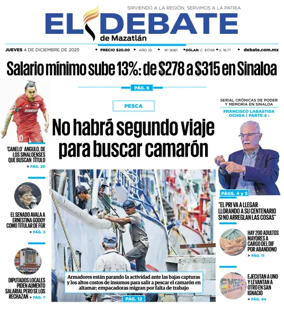 Cover of El Debate de Mazatlan