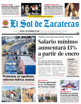 Cover of El Sol de Zacatecas