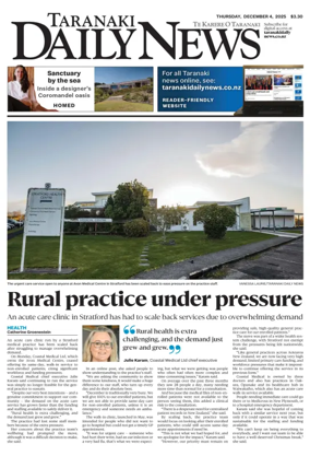 Cover of Taranaki Daily News