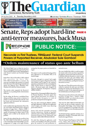 Cover of The Guardian Nigeria