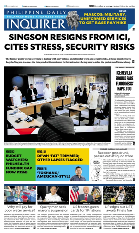 Cover of Philippine Daily Inquirer