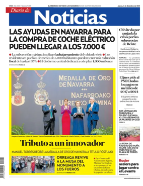 Cover of Diario de Noticias (Spain)