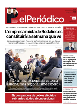 Cover of El Periódico de Catalunya (Català)