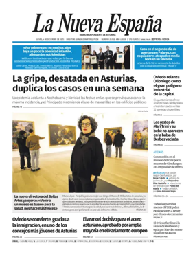 Cover of La Nueva España (Oviedo)