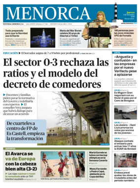 Cover of Menorca Diario Insular