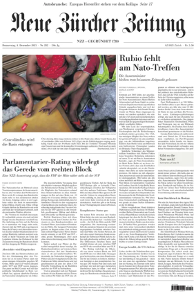 Cover of Neue Zürcher Zeitung