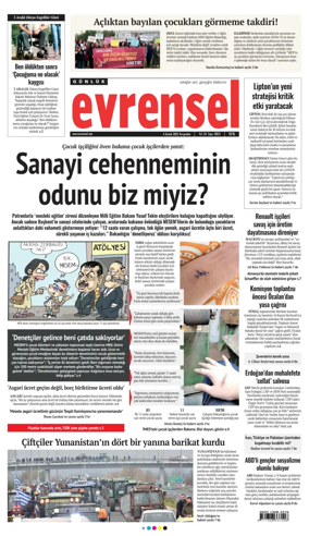 Cover of Evrensel Gazetesi
