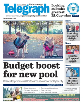 Cover of The Peterborough Evening Telegraph