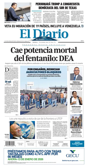 Cover of El Diario de El Paso