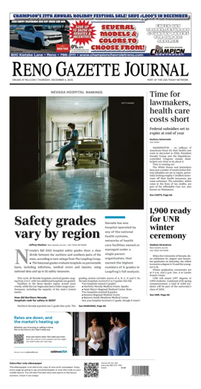 Cover of Reno Gazette Journal