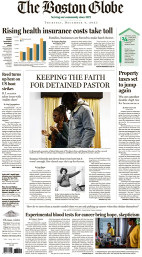 Cover of The Boston Globe