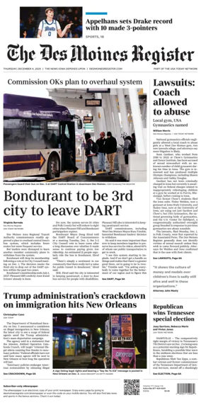 Cover of The Des Moines Register