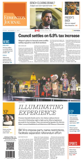 Cover of Edmonton Journal