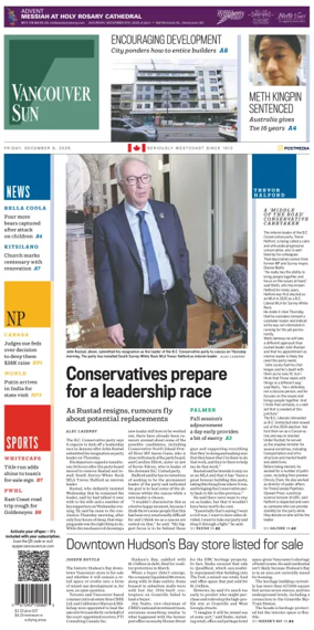 Cover of Vancouver Sun