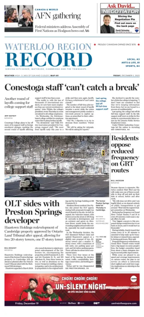 Cover of Waterloo Region Record