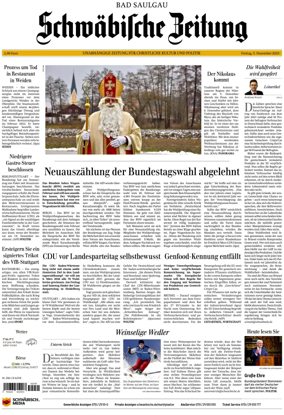 Cover of Schwaebische Zeitung (Bad Saulgau)