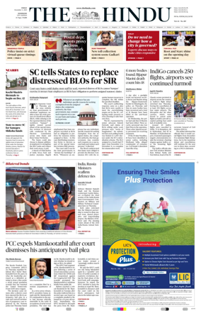 Cover of The Hindu (Kozhikode)