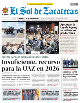 Cover of El Sol de Zacatecas