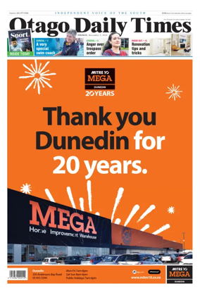 Cover of Otago Daily Times