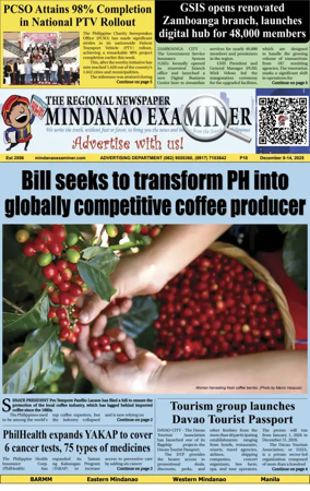 Cover of The Mindanao Examiner Regional Newspaper