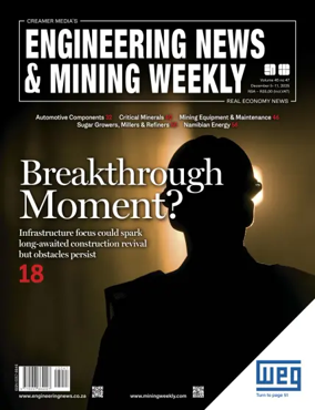 Cover of Engineering News and Mining Weekly
