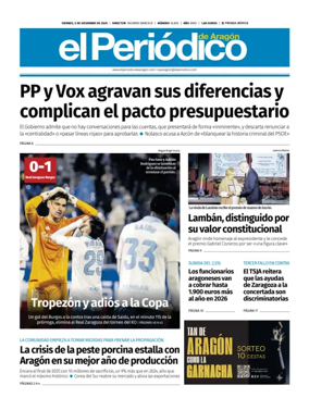 Cover of El Periódico Aragón