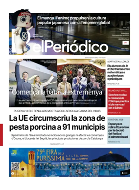 Cover of El Periódico de Catalunya (Català)