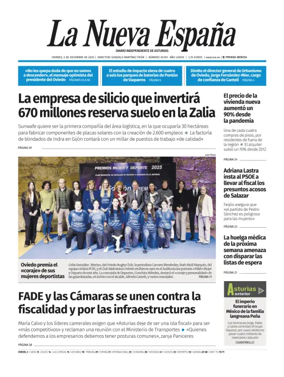 Cover of La Nueva España (Oviedo)